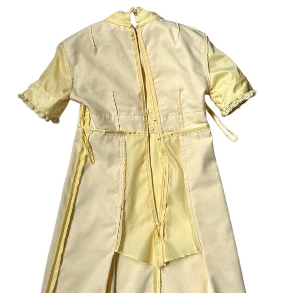 70s vintage victorian puff sleeve dress lace ruffle empire waist maxi mockneck. - Picture 9 of 12